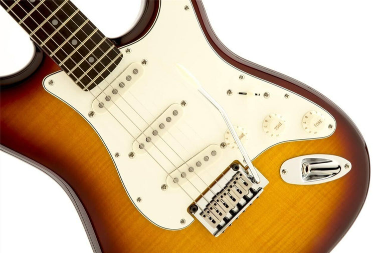 Squier Standard Stratocaster FMT Electric Guitar Transparent Amber